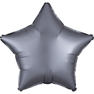 Balon Foliowy Satyna Gwiazda Grafit 43cm Urodziny