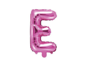 Balon Foliowy 35cm, Litera E Różowa Urodziny Party