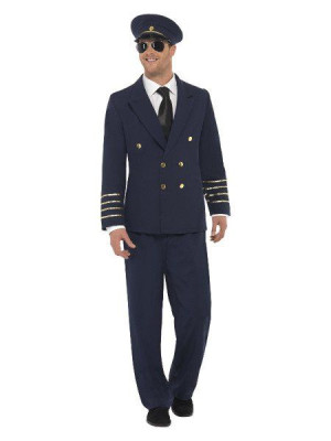 Strój Pilot Pilota Granatowy + Czapka - L