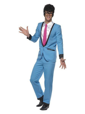 Strój Teddy Boy Lata 70-te Disco Niebieski - M