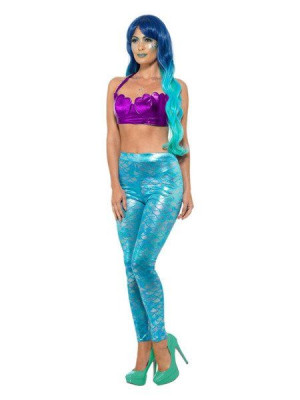 Legginsy Syreny Błękitne Delikatne Łuski - Xs