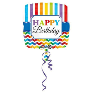 Balon Foliowy Kwadrat Happy Birthday Urodziny 43cm
