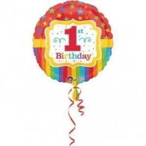 Balon Foliowy Roczek Gwiazdki Paski 43 Cm