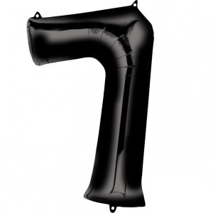 Balon Foliowy 55cm X 88cm Cyfra 7 Czarny Urodziny