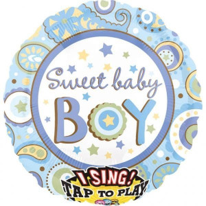 Balon Foliowy Grający Sweet Baby Boy 71 Cm