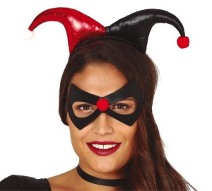 Opaska Czarno-czerwona Błazna Błazen Halloween