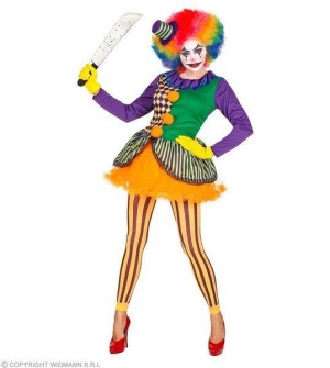 Strój Straszny Klaun Klauna Joker Damski - S