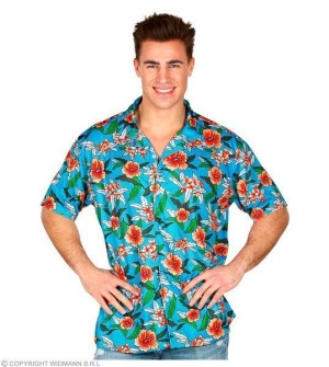 Koszula Hawajska Hawajski Hawaje Niebieska - M/l