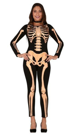 Strój Kombinezon Kościotrup Szkielet Halloween - L