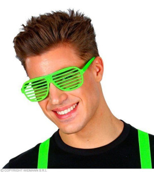 Okulary Żaluzje Zielone Neonowy Zielony Disco