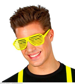 Okulary Żaluzje Żółte Neonowy Żółty Disco