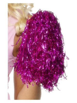 Pompon Pompony Cheerleaderki Z Lamety Różowy 22 Cm