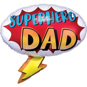 Balon Foliowy Kolorowy Superhero Dad 68 X 66 Cm