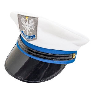 Czapka Policjanta Policjant Policja Duża Biała
