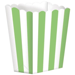 Pudełka Papierowe Na Popcorn Zielono-białe