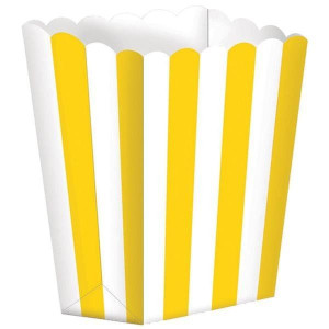 Pudełka Papierowe Na Popcorn Żółto-białe Żółte