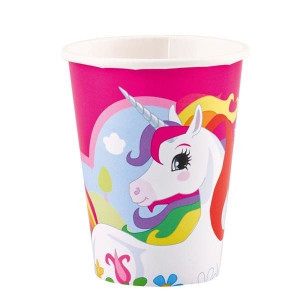 Kubeczki Papierowe Jednorożec Różowe 250 Ml
