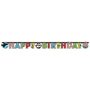Baner Papierowy Happy Birthday Pirat 180 Cm