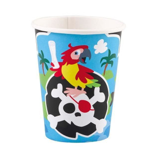 Kubeczki Papierowe Niebieskie Piraci Papuga 250 Ml