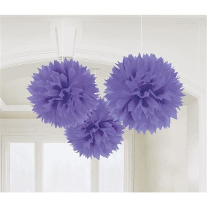 Pompony Wiszące Fioletowe Fioletowy 3 Szt 40 Cm