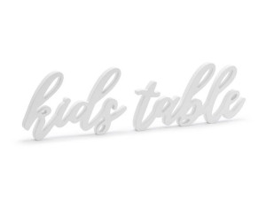 Drewniany Napis Kids Table Biały 38x10 Cm