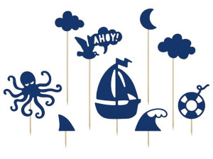 Toppery Ahoy 9 Szt Marynarz Tort Urodziny
