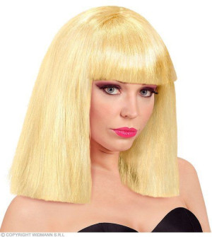 Peruka Showgirl Blond Proste Włosy Z Grzywką