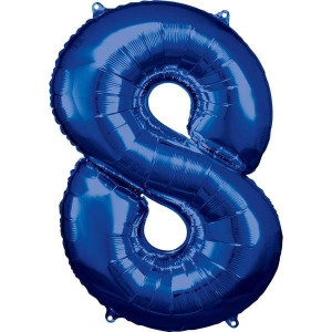 Balon Foliowy Niebieski Cyfra 8 Niebieska 53x83 Cm
