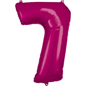 Balon Foliowy Różowy Cyfra 7 Różowa 58x88 Cm
