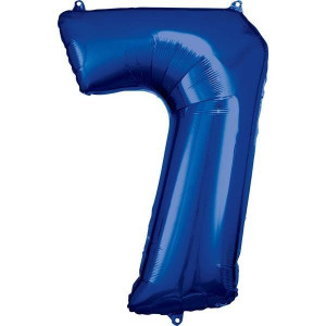 Balon Foliowy Niebieski Cyfra 7 Urodziny 58x88 Cm