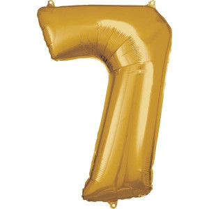 Balon Foliowy Złoty Cyfra 7 Złota 58x88 Cm