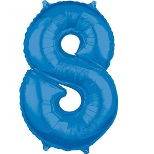 Balon Foliowy Niebieski Cyfra 8 Niebieska 66 Cm