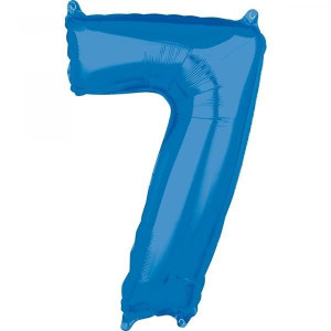 Balon Foliowy Niebieski Cyfra 7 Niebieska 66 Cm