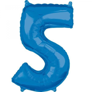 Balon Foliowy Niebieski Cyfra 5 Niebieska 66 Cm