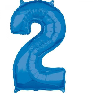Balon Foliowy Niebieski Cyfra 2 Niebieska 66 Cm