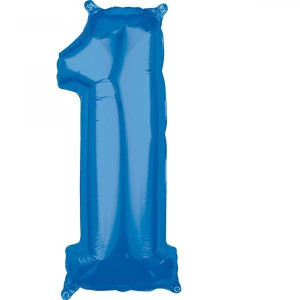 Balon Foliowy Niebieski Cyfra 1 Niebieska 66 Cm