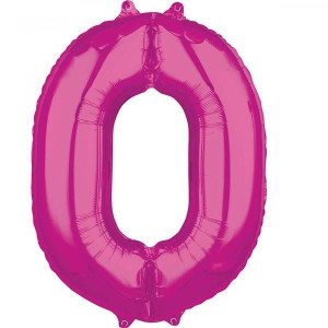 Balon Foliowy Różowy Cyfra 0 Różowa 66 Cm