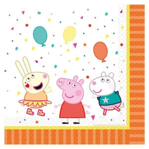 Serwetki Papierowe Białe Świnka Peppa 33x33 Cm