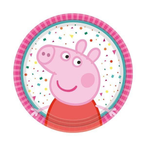 Talerzyki Papierowe Białe Świnka Peppa 18 Cm