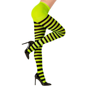 Rajstopy Czarno-zielone W Paski Disco Bal - Xl