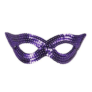 Maska Wenecka Na Oczy Cekinowa Fioletowa Karnawał