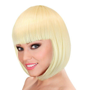 Peruka Krótka Bob Blond Z Grzywką Retro Aktorka