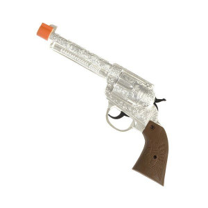 Pistolet Broń Kowboja Srebrny Metaliczny Akcesoria