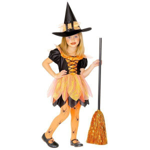 Strój Mała Czarownica Pomarańczowa Halloween - 110