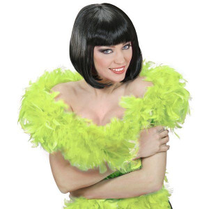 Boa Szal Z Piór Limonkowe 180 Cm Retro