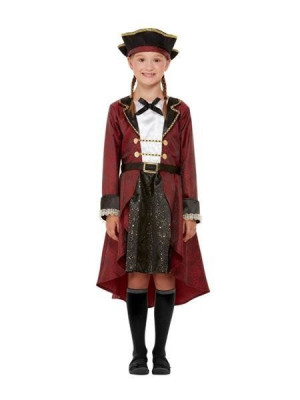 Strój Piratka Piratki Deluxe Bordowy Piraci - 116