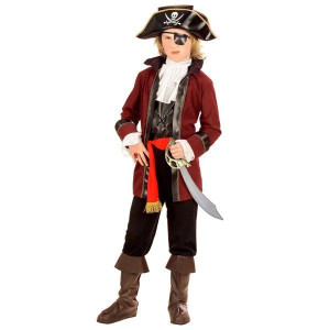 Strój Pirat Pirata Bordowy Czarny Karnawał - 140