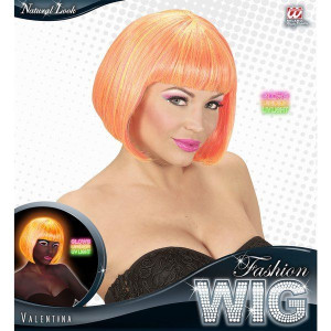 Peruka Różowo Pomarańczowa Świecąca W Ciemności
