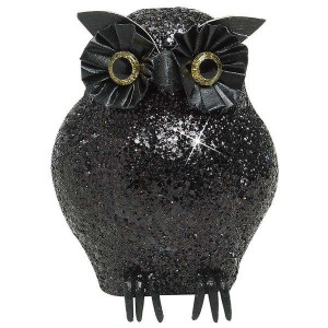 Dekoracja Brokatowa Sowa Halloween Brokat