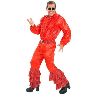 Spodnie Dzwony Disco Czerwone Lata 60 70 - L